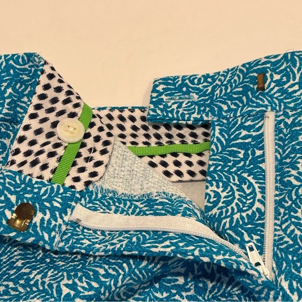 C Wonder Women’s Shorts, Turquoise & White Swirl, Boho, Cottagecore, Sz 10P NWT
